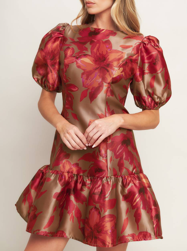 Floral Printed Woven Mini Dress