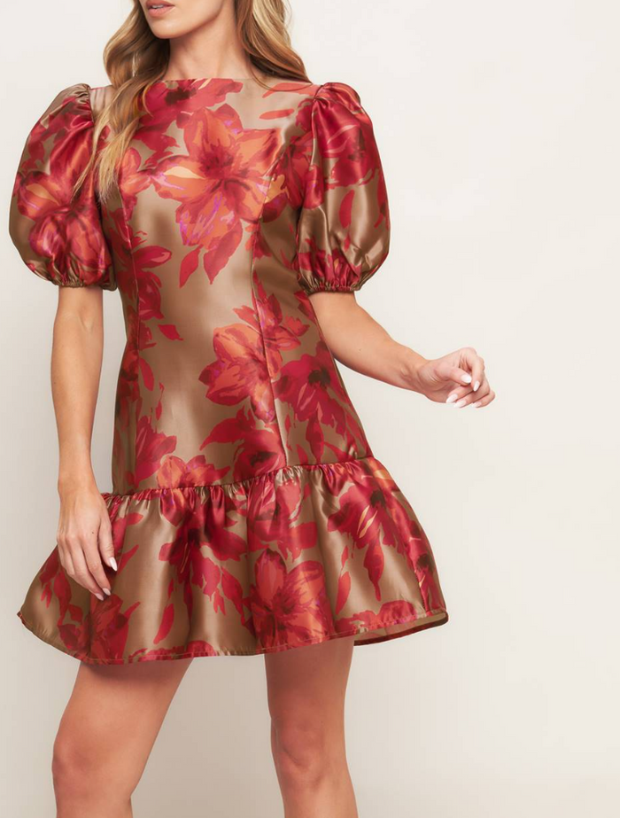 Floral Printed Woven Mini Dress