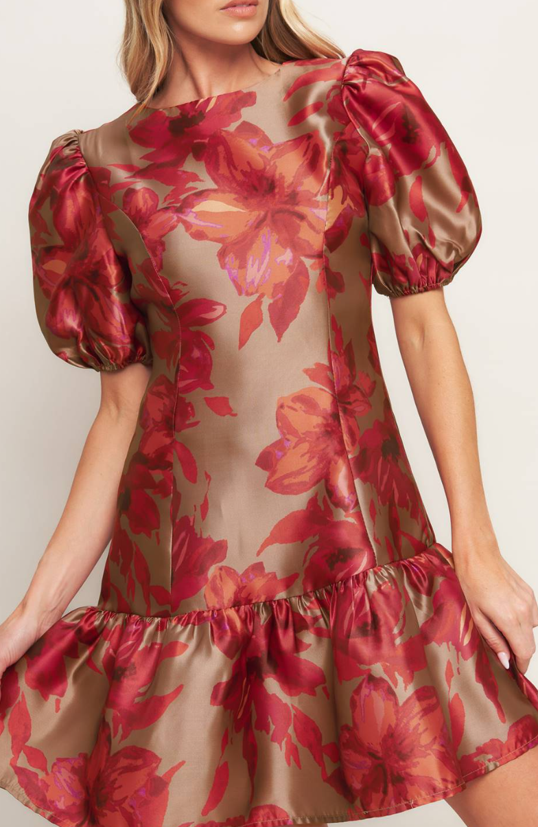 Floral Printed Woven Mini Dress