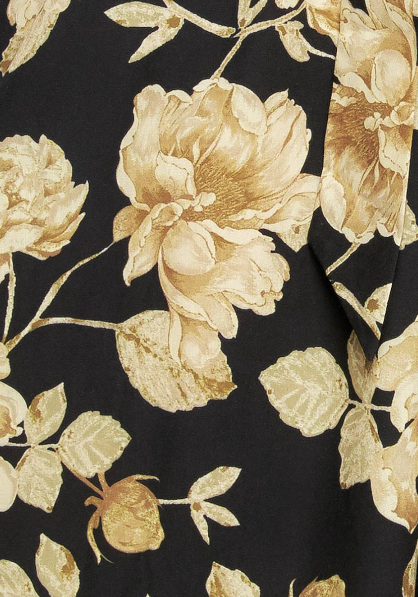 Floral Printed Long Sleeve Button Down Midi Dress