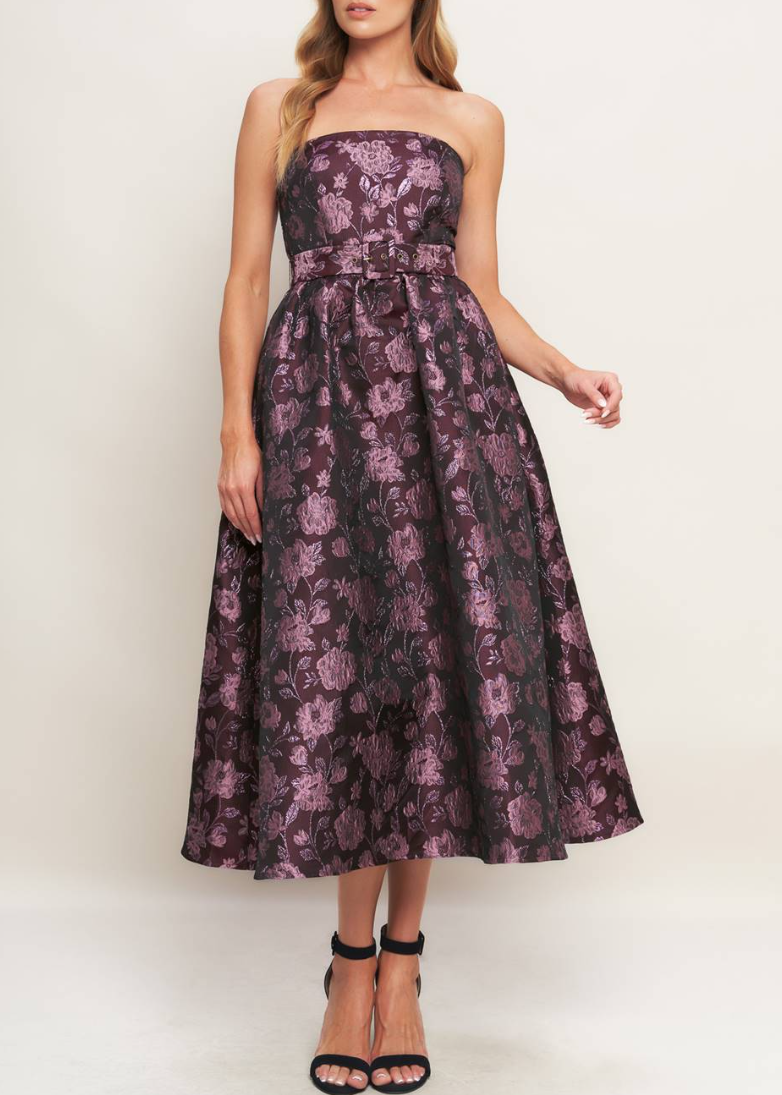 Jacquard Woven Midi Dress