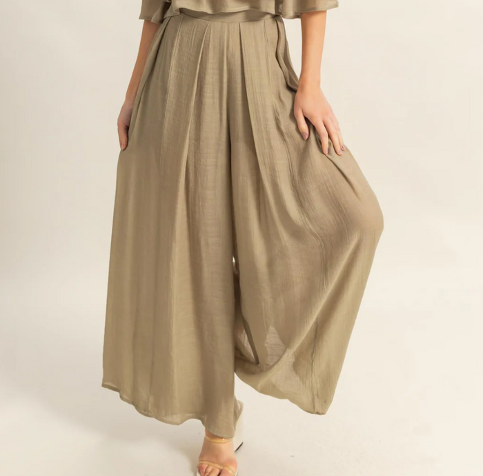 Off-the-Shoulder Blouse and Pants Set-Pants