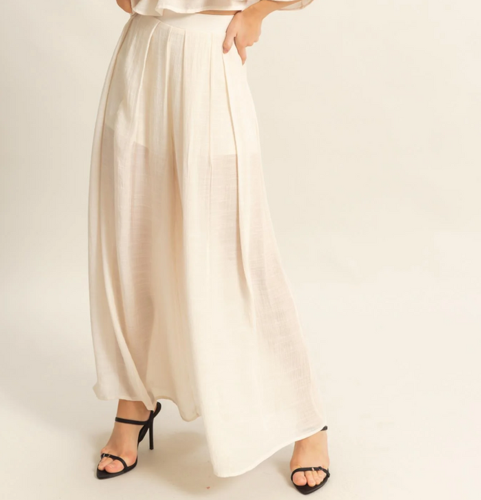 Off-the-Shoulder Blouse and Pants Set-Pants