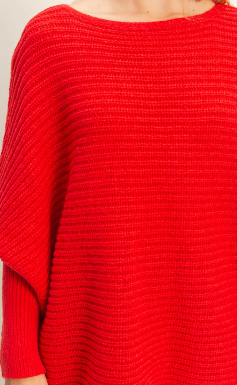 Oversized Knit Sweater For Casual Comfort