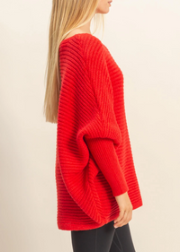 Oversized Knit Sweater For Casual Comfort