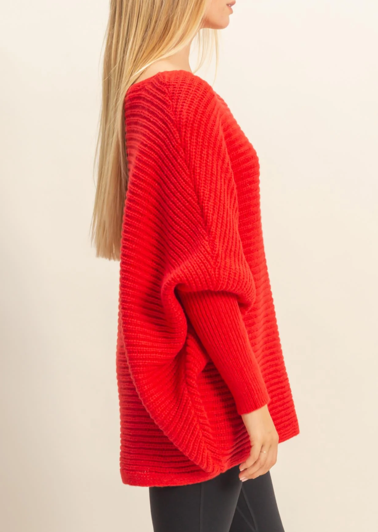 Oversized Knit Sweater For Casual Comfort