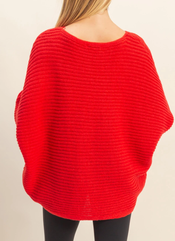Oversized Knit Sweater For Casual Comfort