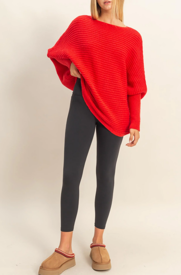 Oversized Knit Sweater For Casual Comfort