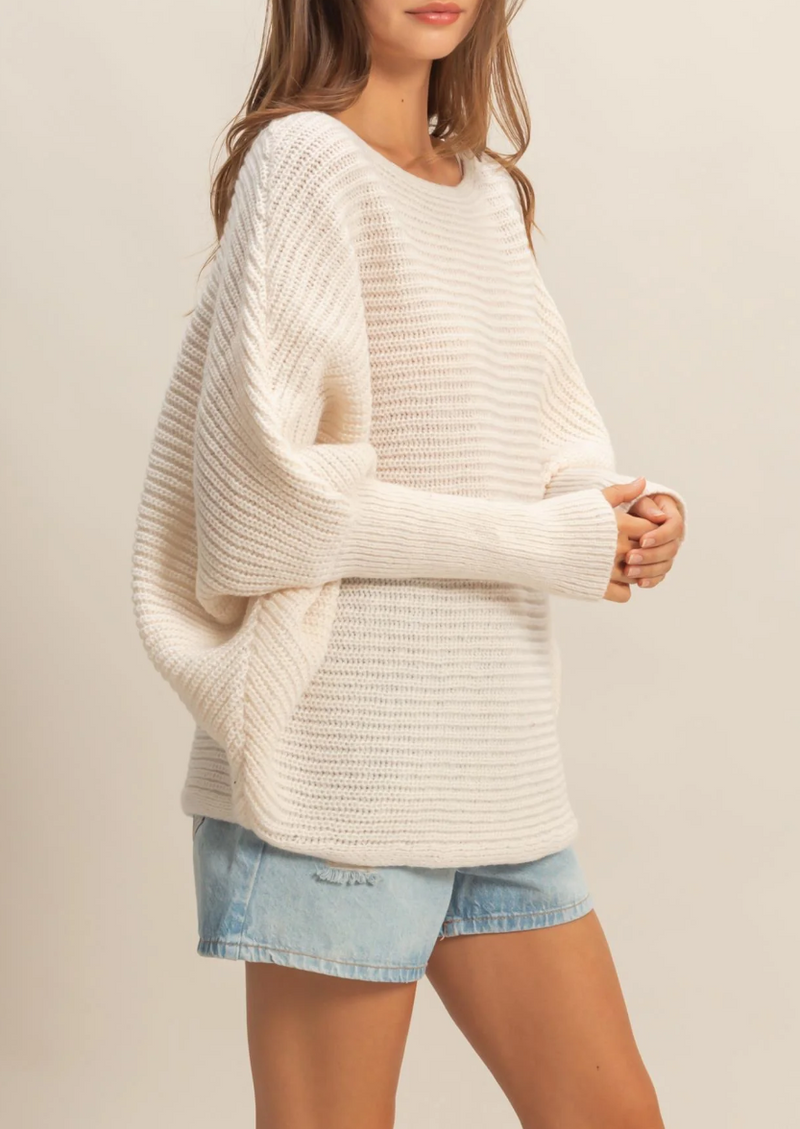 Oversized Knit Sweater For Casual Comfort