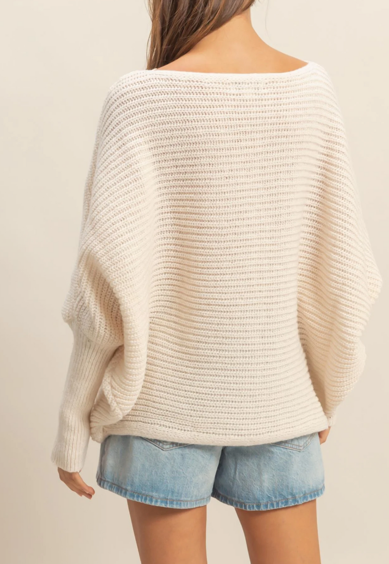 Oversized Knit Sweater For Casual Comfort