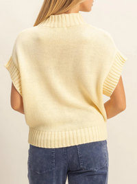 Short Sleeve Mock Neck Sweater