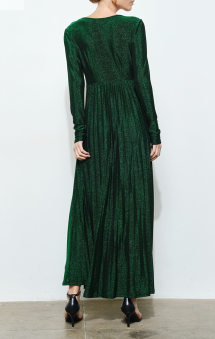 Deep V-Neck Twist Waist Maxi Dress