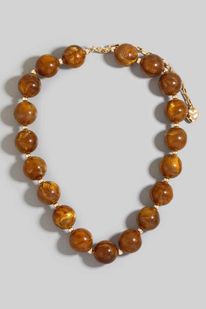 Large Resin Ball Beaded Necklace