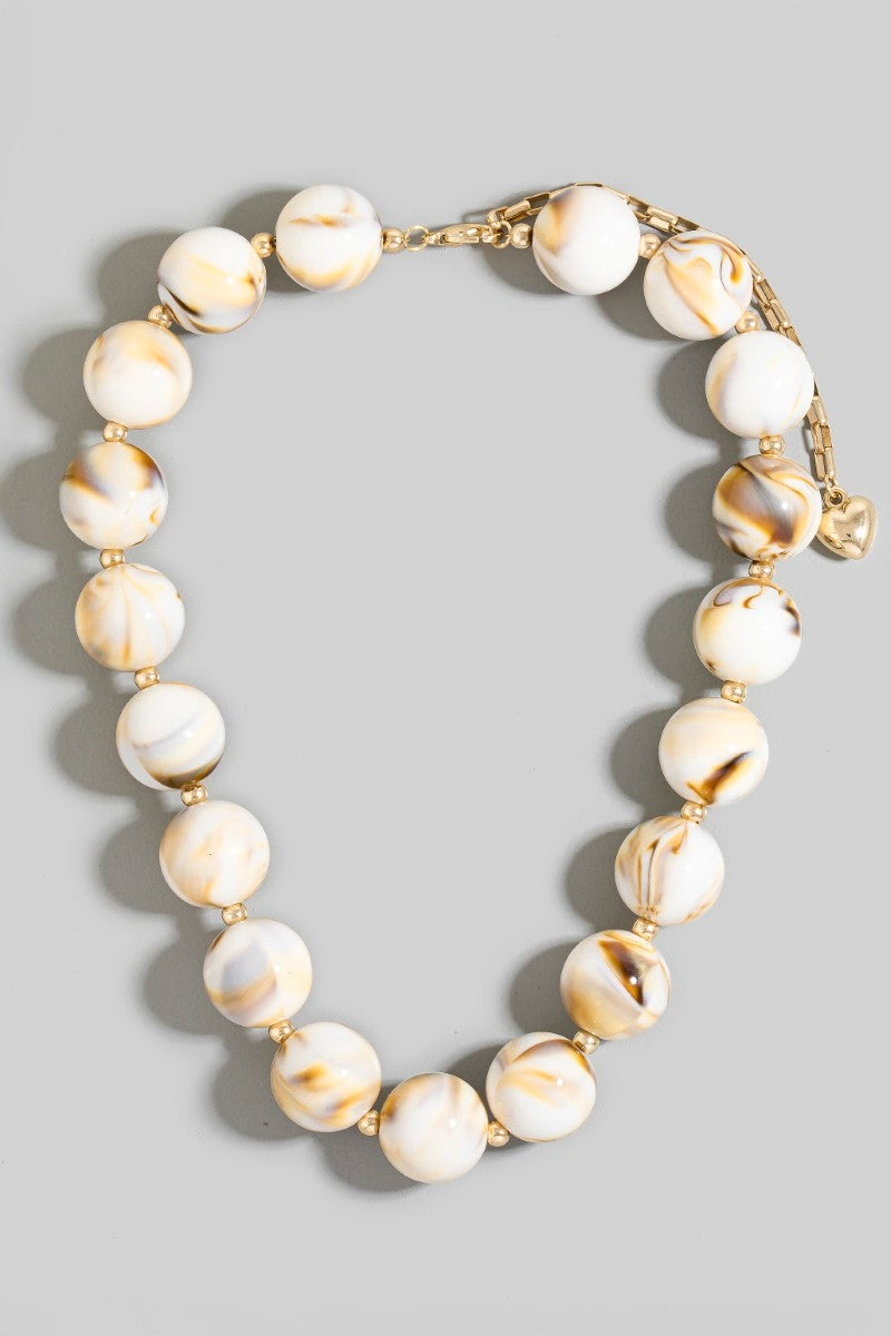 Large Resin Ball Beaded Necklace