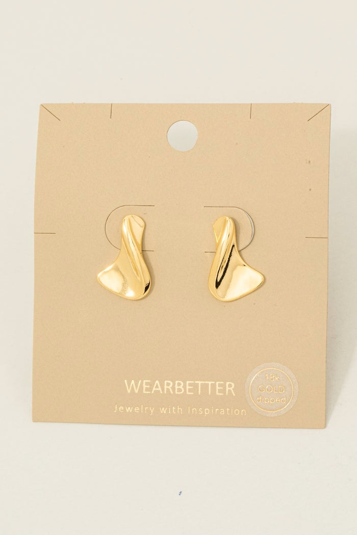 Gold Dipped Twisted Shape Drop Earrings