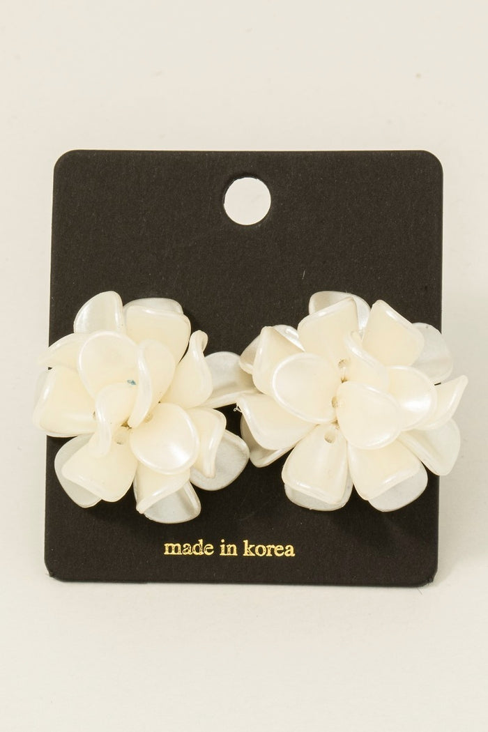 Clustered Acrylic Petals Stud Earrings
