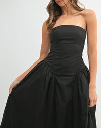 Strapless Fit and Flare Midi Dress