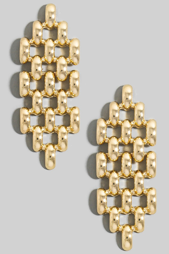 Flat Chain Mesh Drop Earrings
