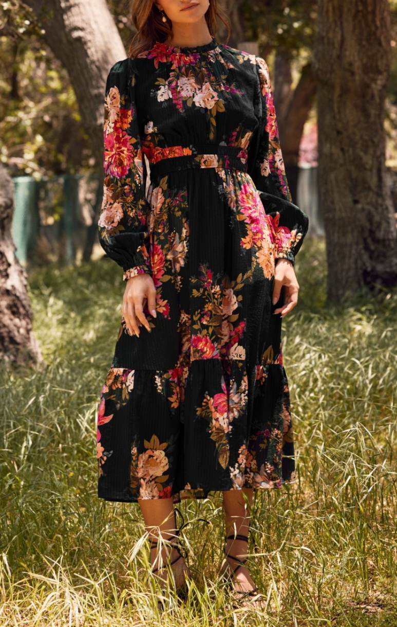 Floral Printed Midi Dress