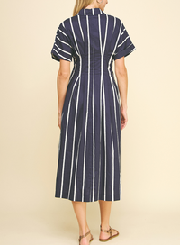 Stripe Button Down Midi Dress