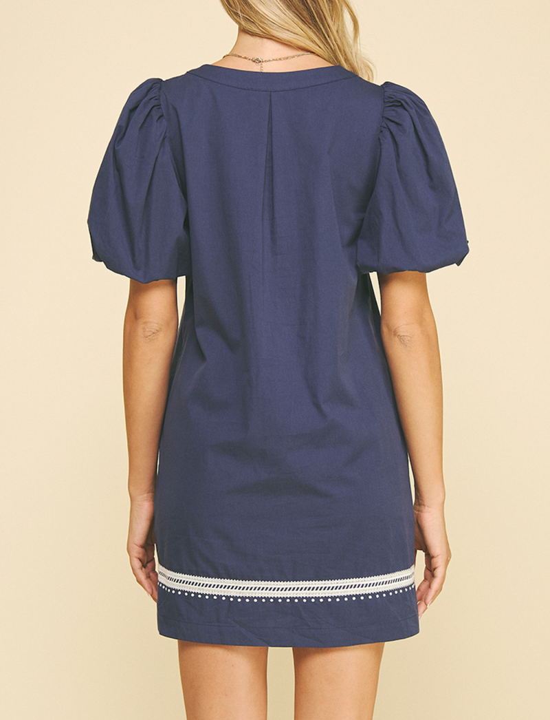 Embroidered Detail Mini Dress