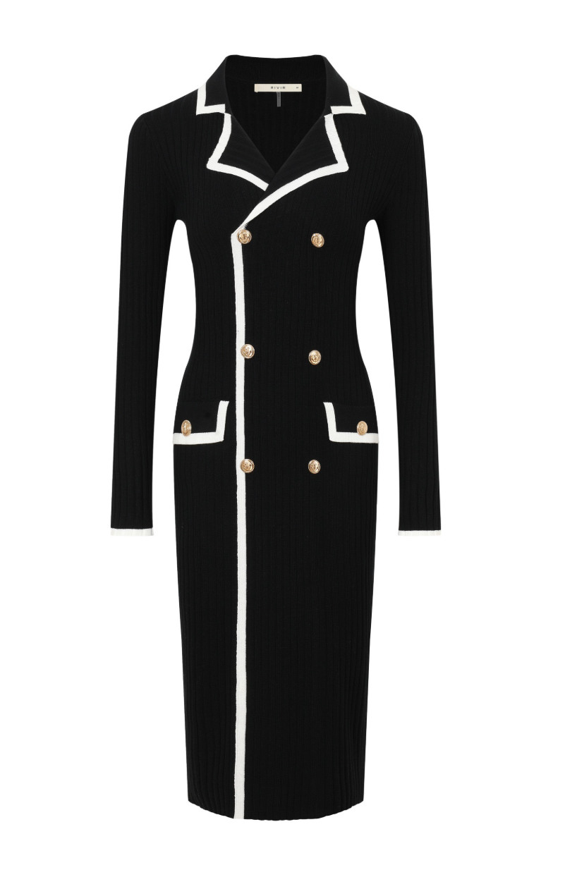 Knit Dress With Contrast
