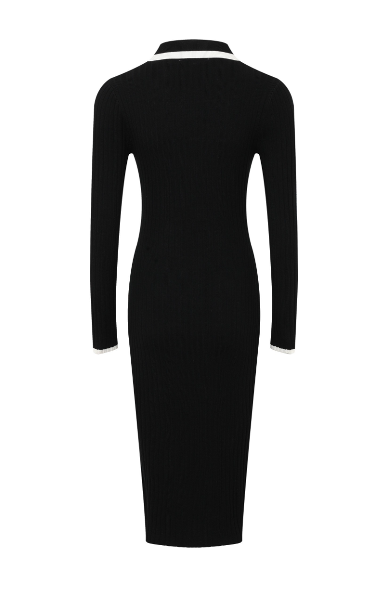 Knit Dress With Contrast