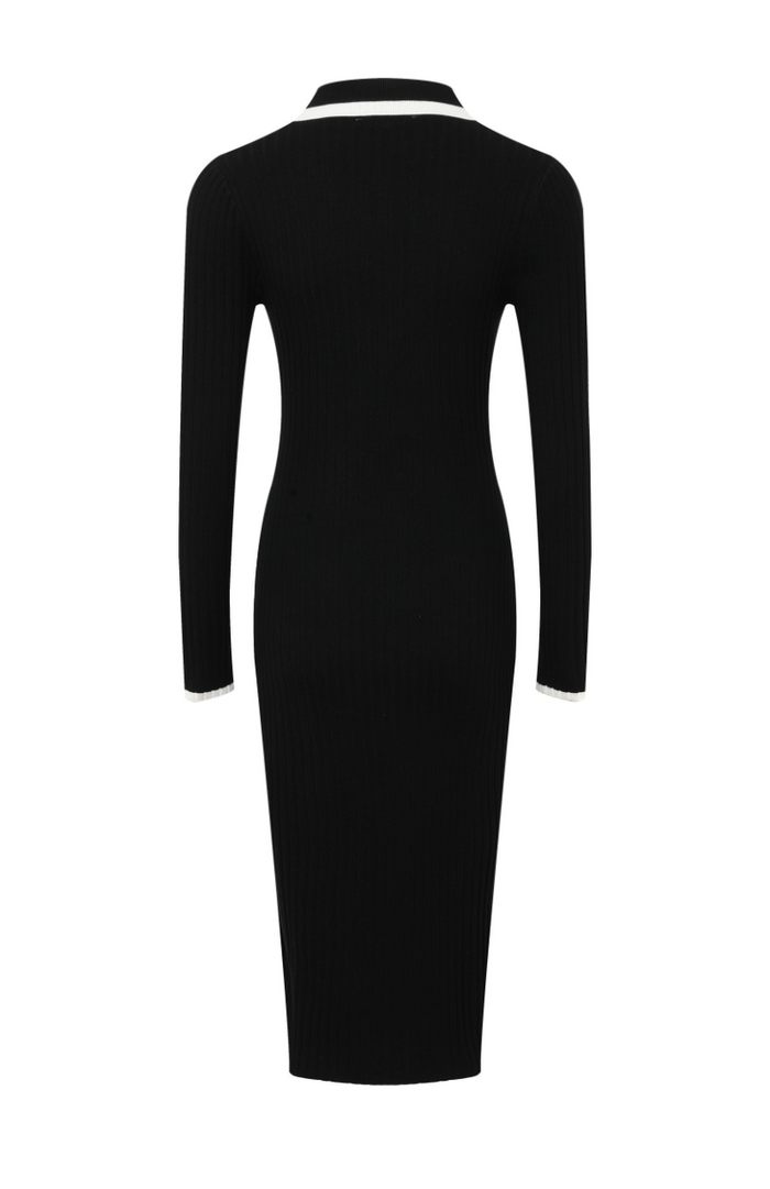 Knit Dress With Contrast