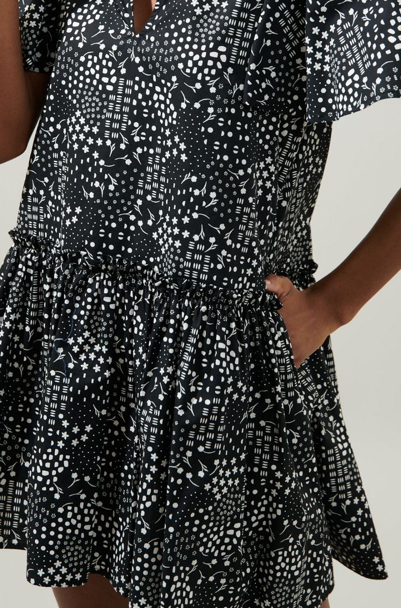 Onyx Geometric Trapeze Mini Dress