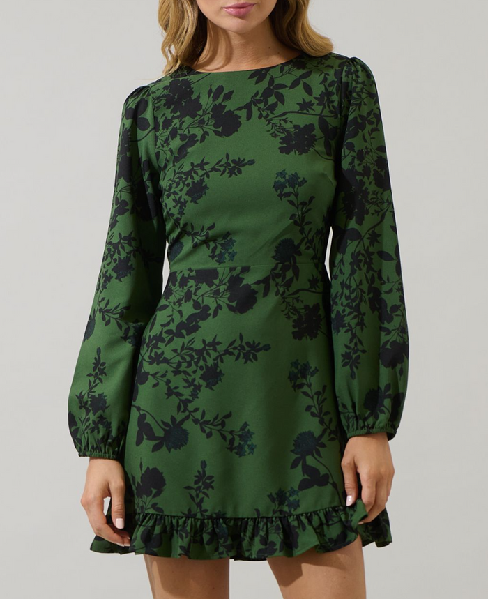 Floral Ruffle Flounce Mini Dress