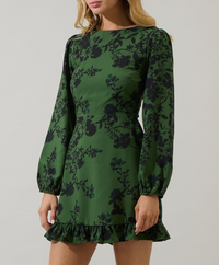 Floral Ruffle Flounce Mini Dress