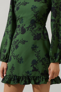 Floral Ruffle Flounce Mini Dress
