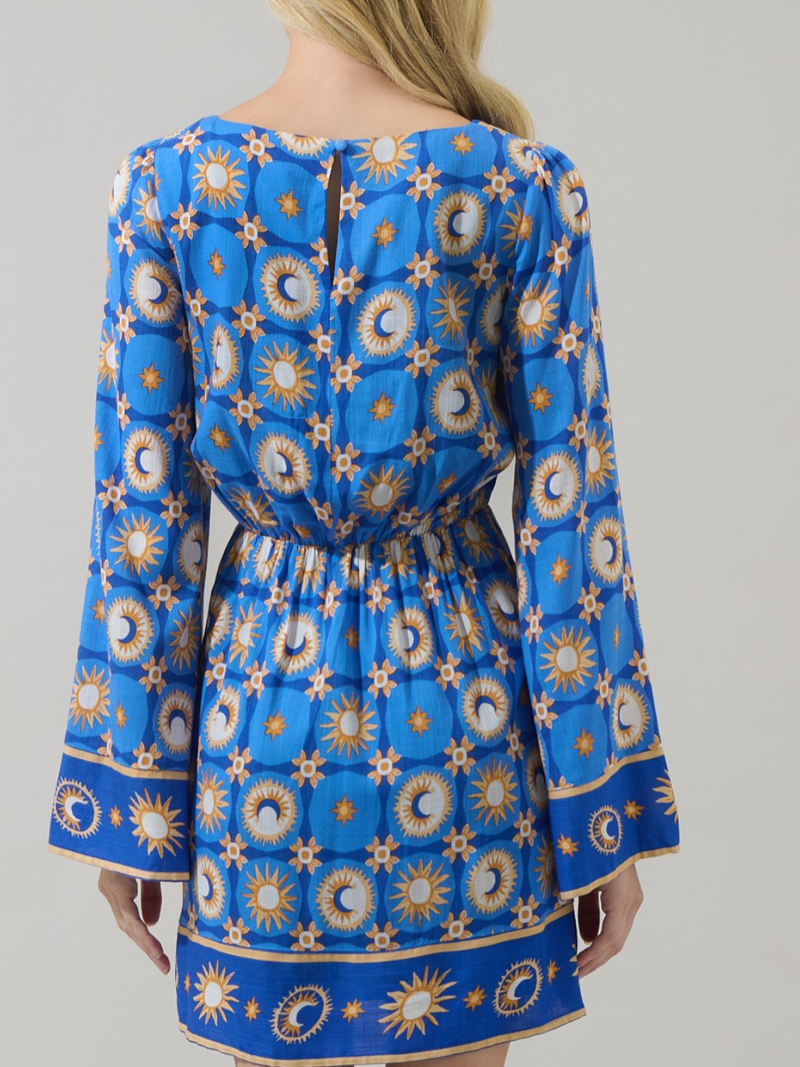 Moonshine Bell Sleeve Mini Dress XSmall / Blue Moonshine Bell Sleeve Mini Dress XSmall / Blue