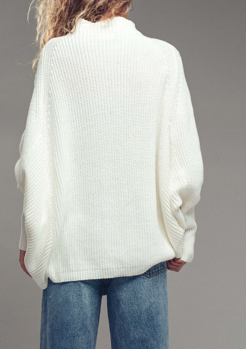 Oversized Star Sweater Tunic With Side Stitch